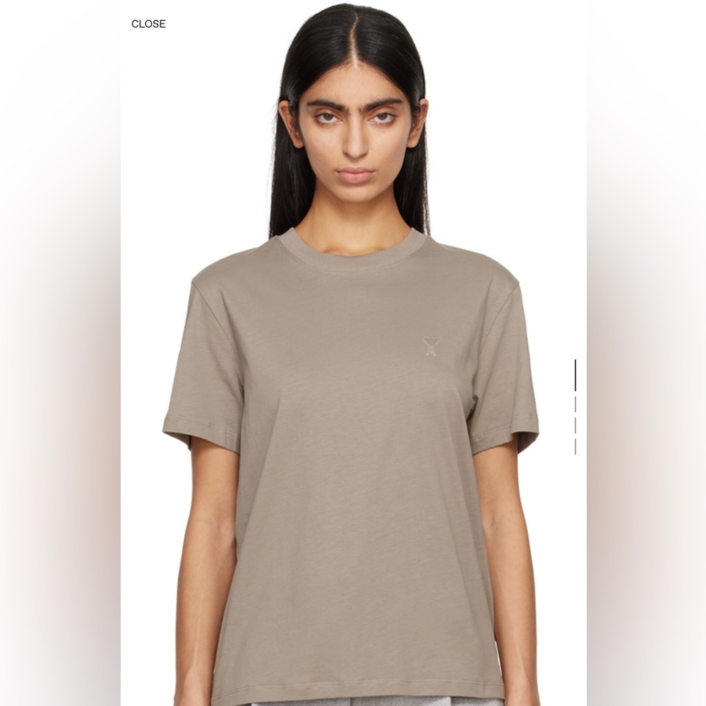 Ami Paris Taupe Ami De Coeur T-shirt, size M